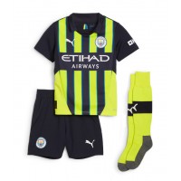 Maglie da calcio Manchester City Erling Haaland #9 Seconda Maglia Bambino 2024-25 Manica Corta (+ Pantaloni corti)